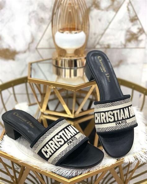 dior dway heeled slide|christian dior sway slides.